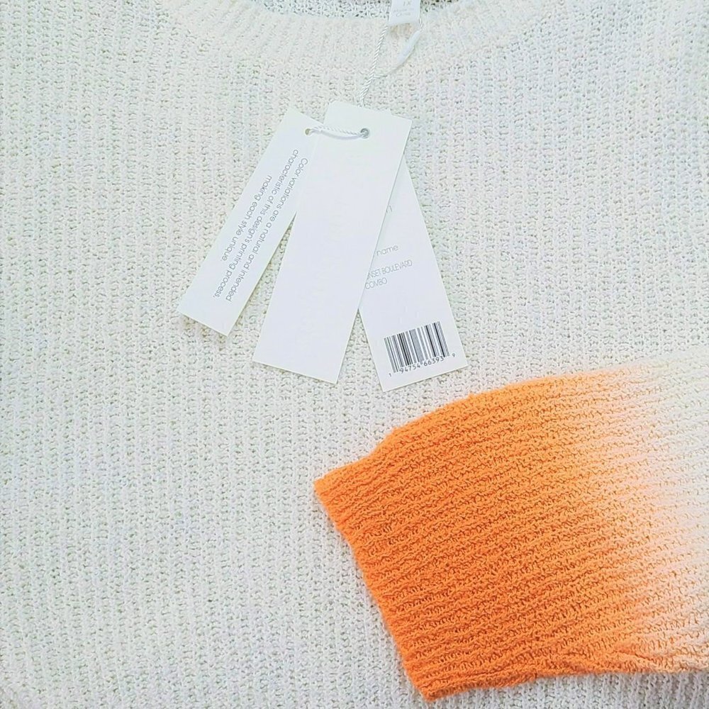 NWT ADYSON PARKER Plus 3/4 Sleeve Ombre Dip Dye Soft Cotton Blend Knit Sweater - Picture 5 of 6